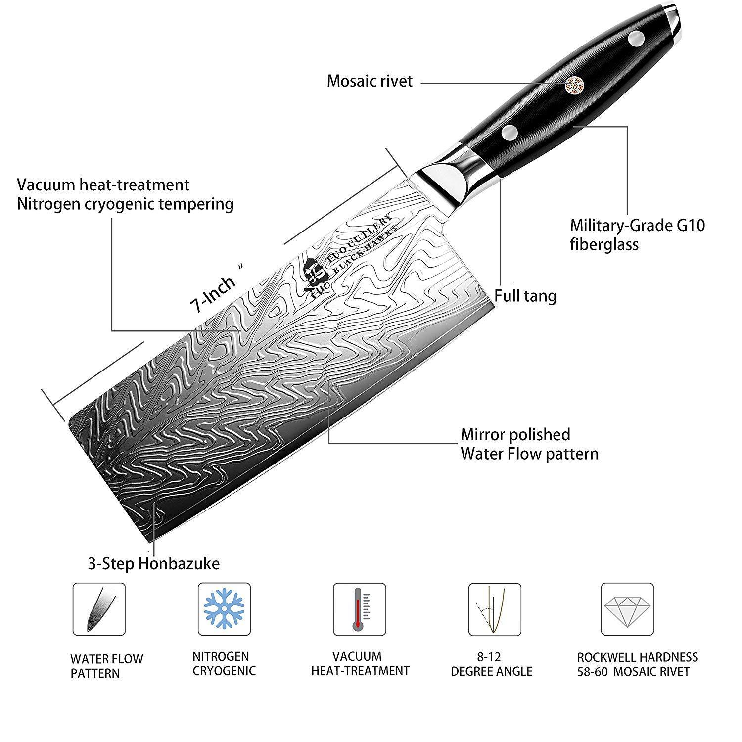 TUO Cutlery - TC1205 - Black Hawk - 7 inch Vegetable Meat Cleaver Knif–  Wholesale Home