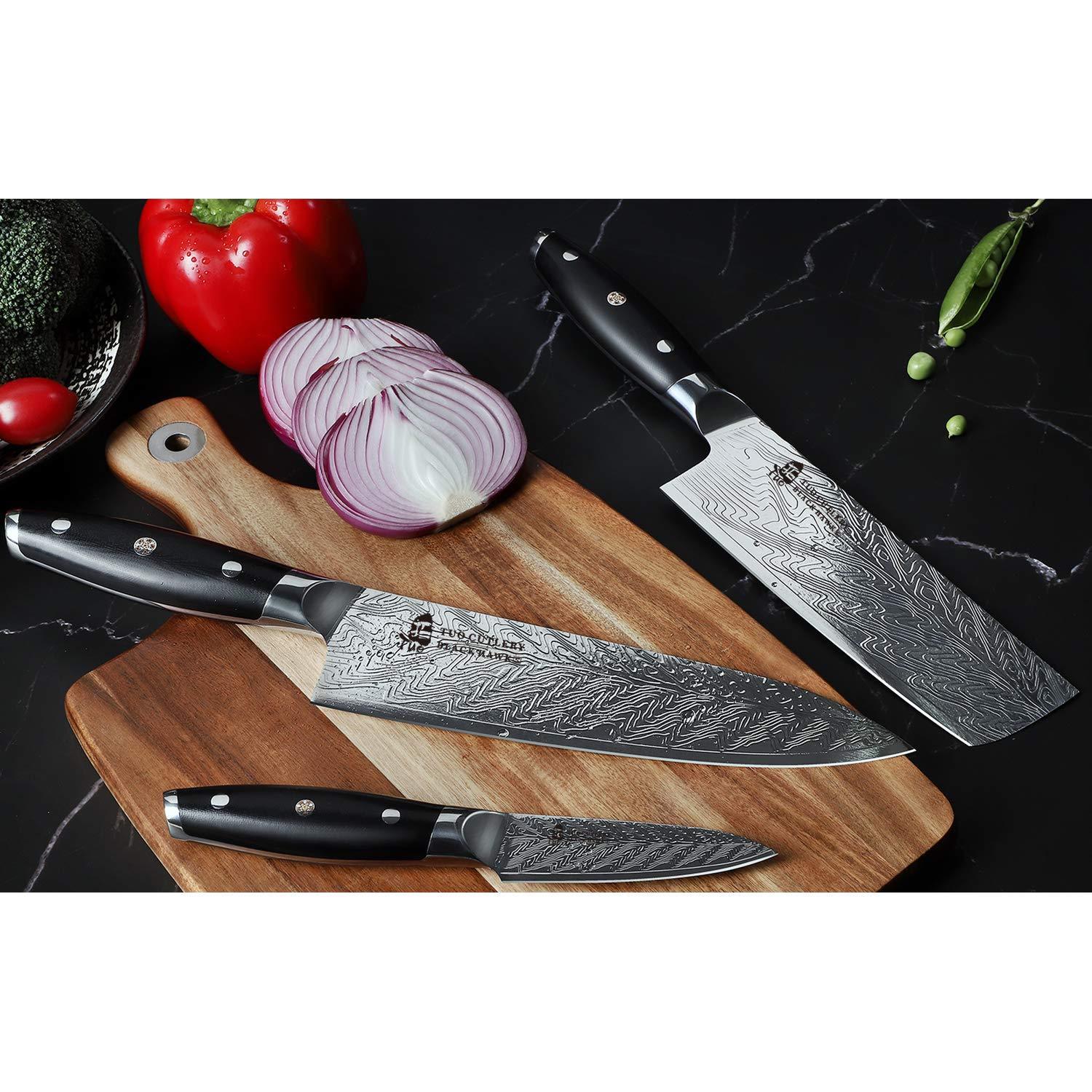 TUO Vegetable Meat Cleaver Knife - Chinese Chef's Knife 7-inch High Carbon  Stainless Steel - Kitchen Knife with G10 Full Tang handle - Black Hawk-S  Knives Including Gift Box 