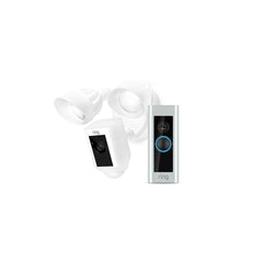 Ring Video Doorbell Pro Starter Pro Bundle Kit with Floodlight Camera