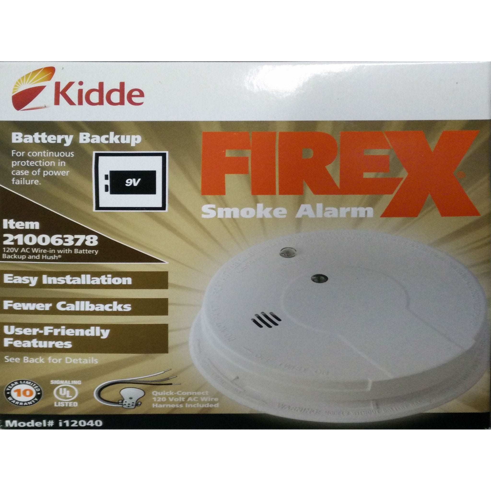 Kidde 120V AC Carbon Monoxide Detectors with Battery Back Up