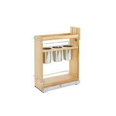 Rev-A-Shelf 448UT-BCSC-8C / 8 in Base Cabinet Organizer w/ 3 Utensil Bins