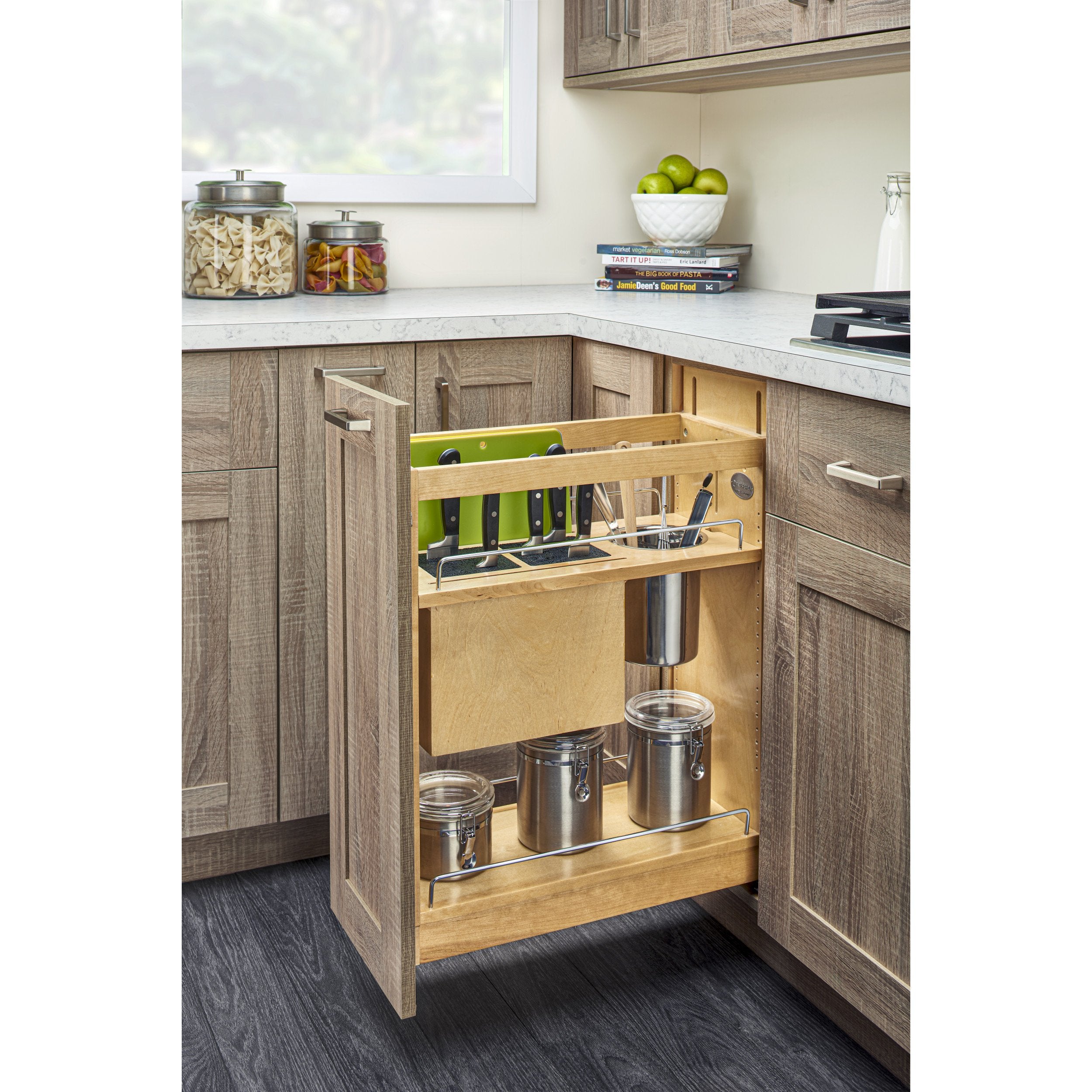 Base Cabinet Pullout Utensil Organizer with Blumotion Soft-Close